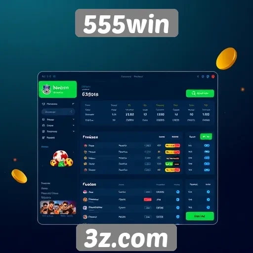 Interface e usabilidade do site 555win